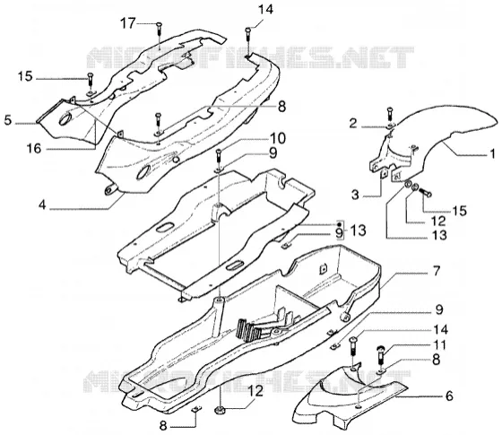 rear mudguard-undersaddle
