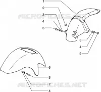 Front and rear mudguard
