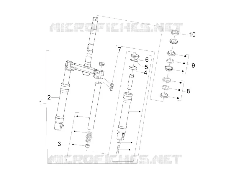 Fork/steering tube - Steering bearing unit