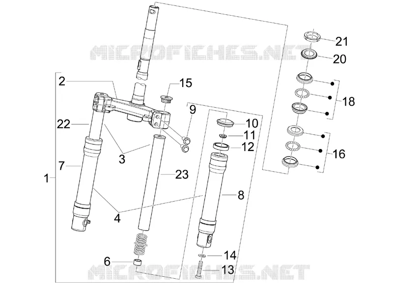 Fork/steering tube - Steering bearing unit