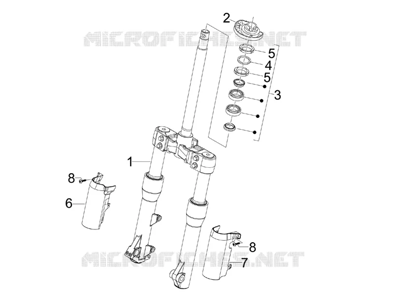 Fork/steering tube - Steering bearing unit