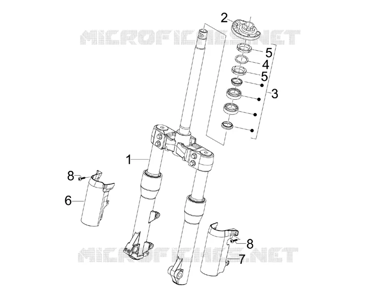 Fork/steering tube - Steering bearing unit