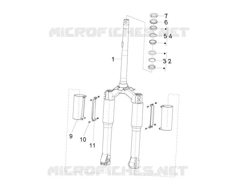 Fork/steering tube - Steering bearing unit