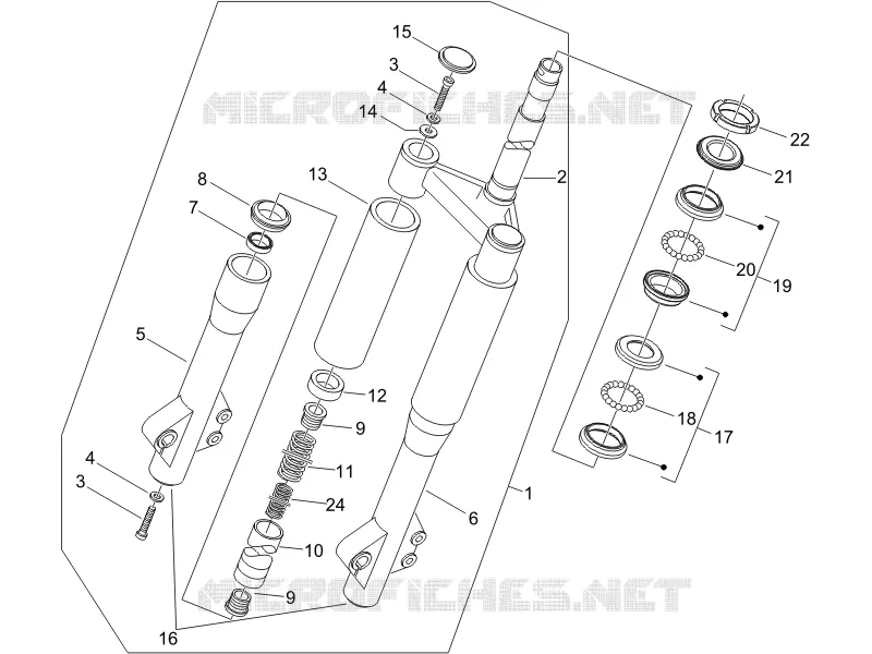 Fork/steering tube - Steering bearing unit