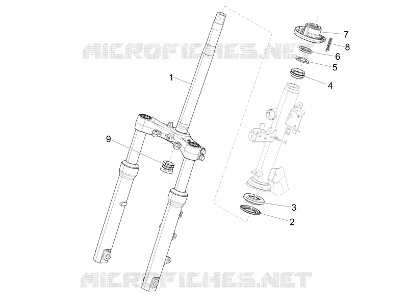 Fork/steering tube - Steering bearing unit