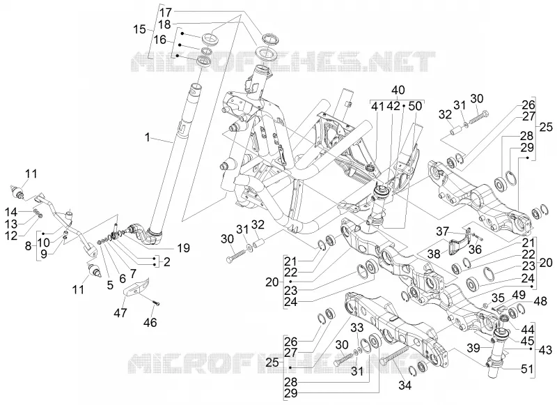 Fork/steering tube - Steering bearing unit
