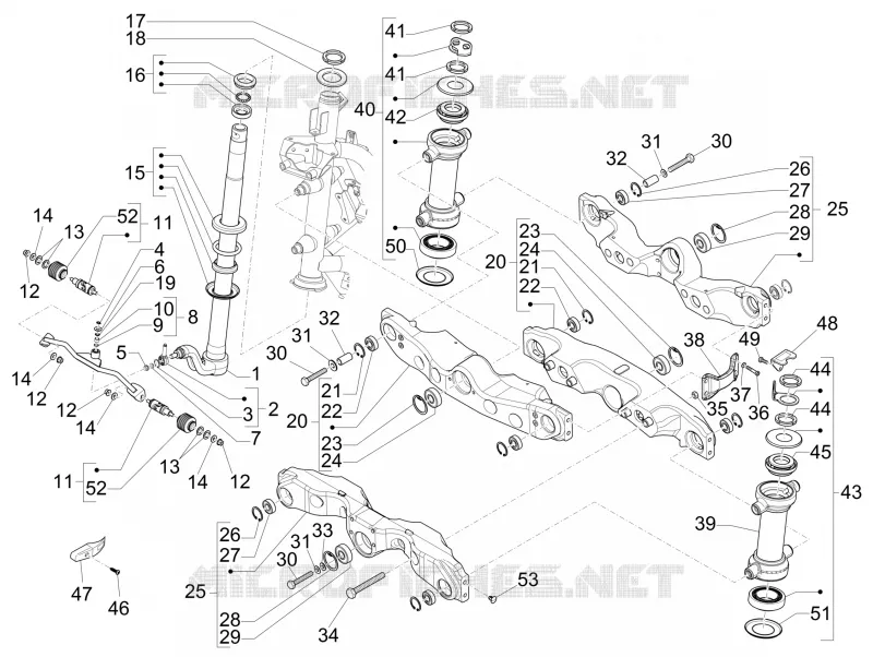 Fork/steering tube - Steering bearing unit