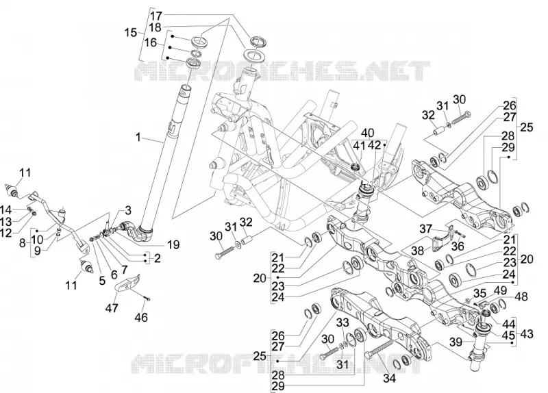 Fork/steering tube - Steering bearing unit