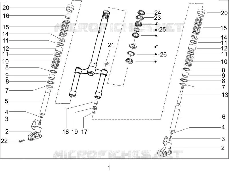 Fork/steering tube - Steering bearing unit