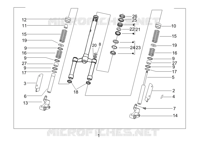 Fork/steering tube - Steering bearing unit