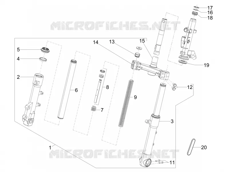 Fork/steering tube - Steering bearing unit