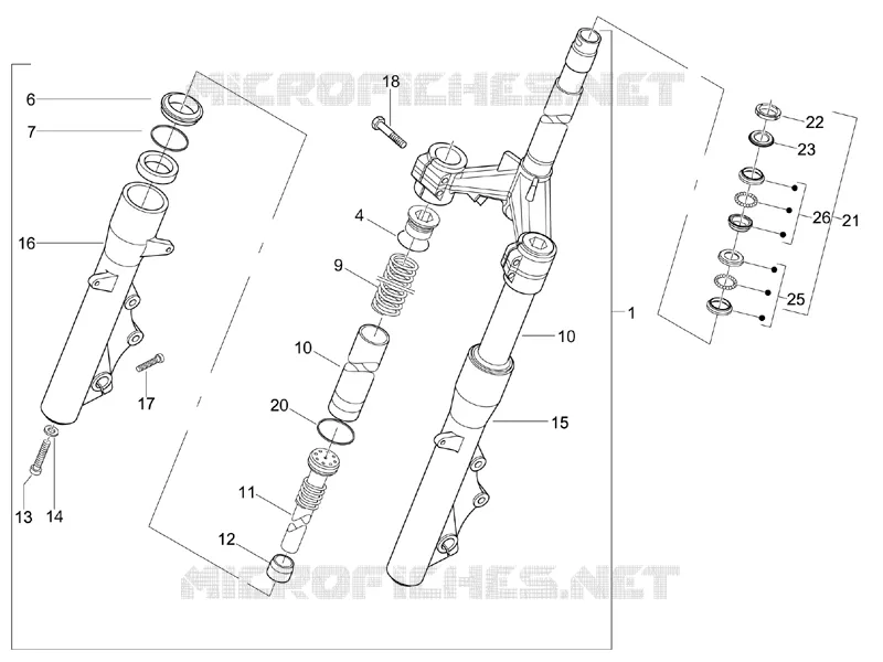 Fork/steering tube - Steering bearing unit