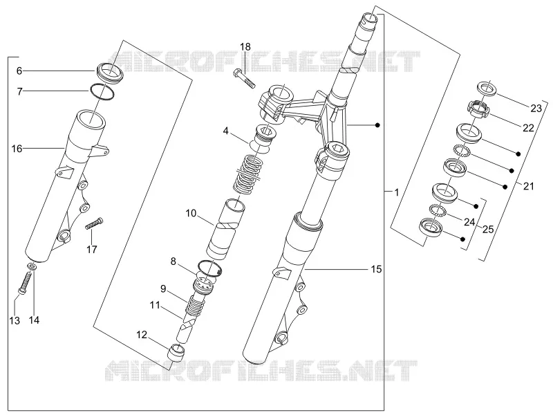 Fork/steering tube - Steering bearing unit