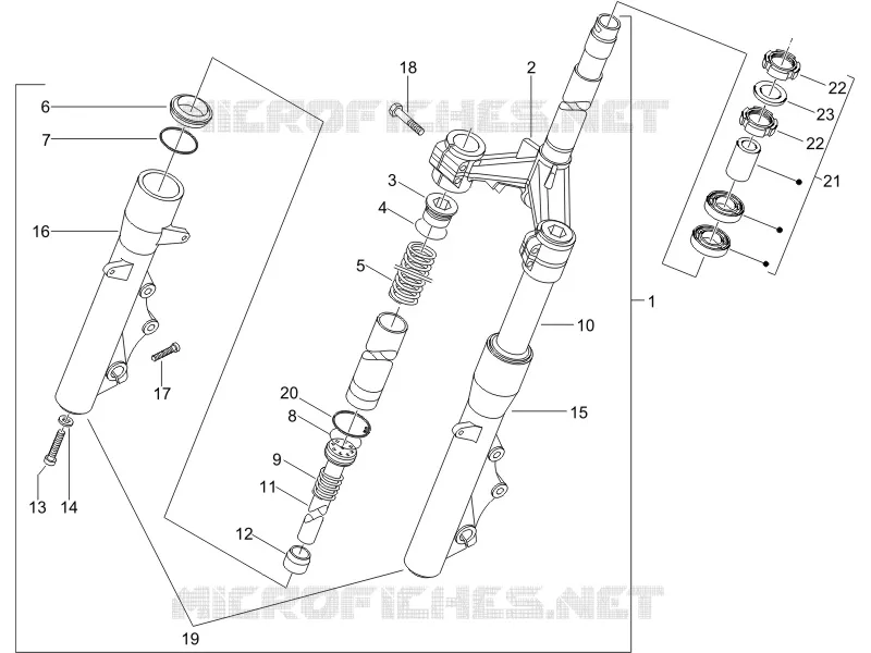 Fork/steering tube - Steering bearing unit