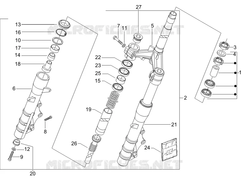 Fork/steering tube - Steering bearing unit