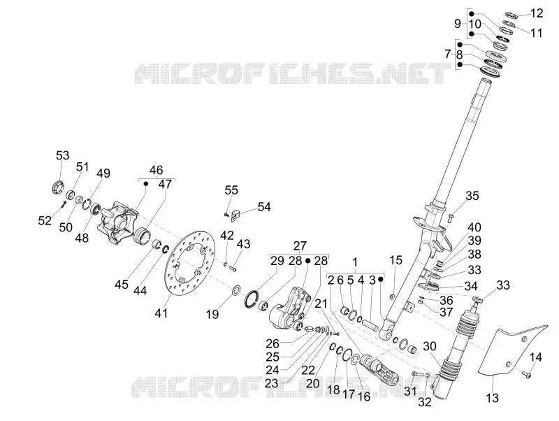 Fork/steering tube - Steering bearing unit