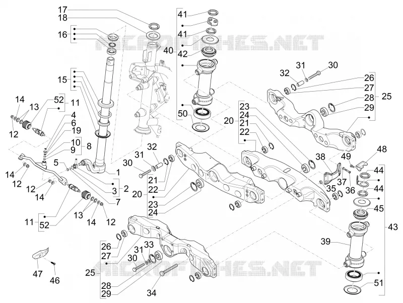 Fork/steering tube - Steering bearing unit