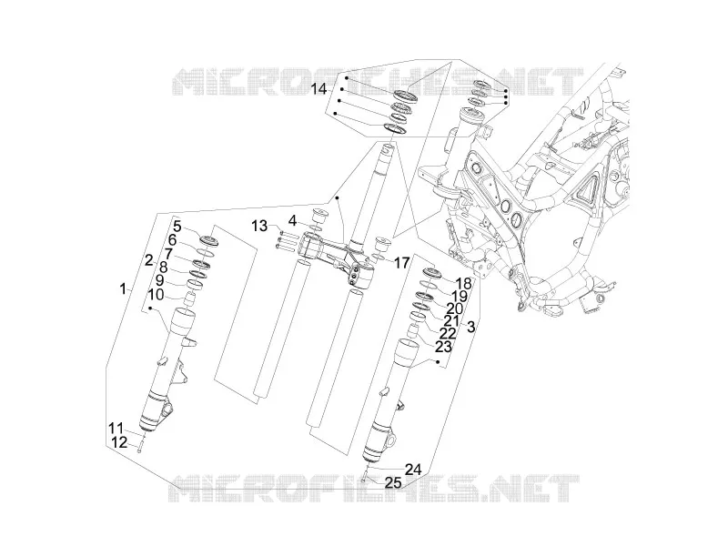 Fork/steering tube - Steering bearing unit