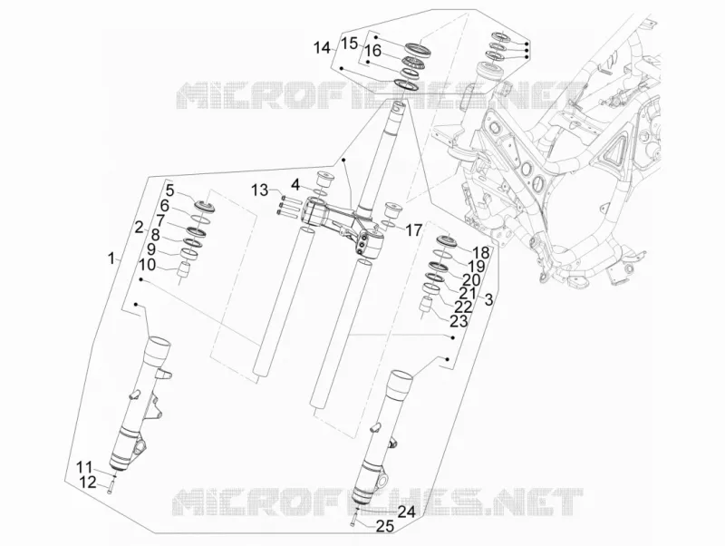 Fork/steering tube - Steering bearing unit