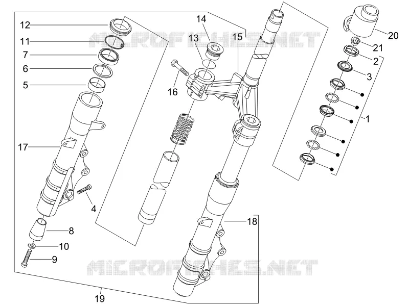 Fork/steering tube - Steering bearing unit