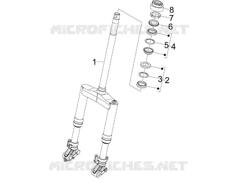 Fork/steering tube - Steering bearing unit
