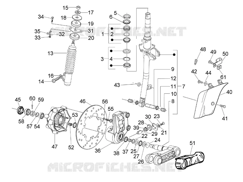 Fork/steering tube - Steering bearing unit