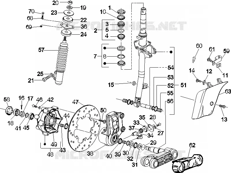 Fork/steering tube - Steering bearing unit
