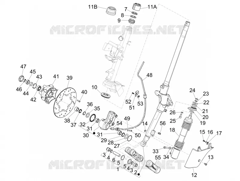 Fork/steering tube - Steering bearing unit