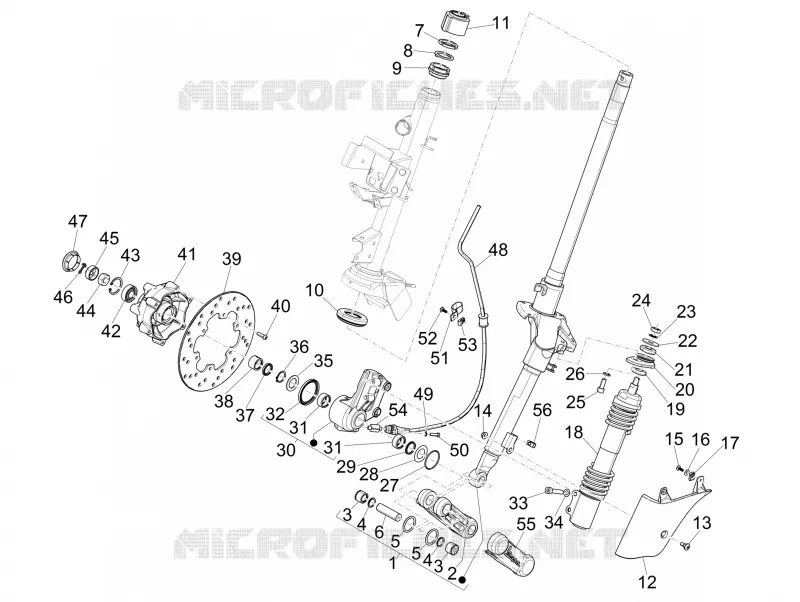 Fork/steering tube - Steering bearing unit
