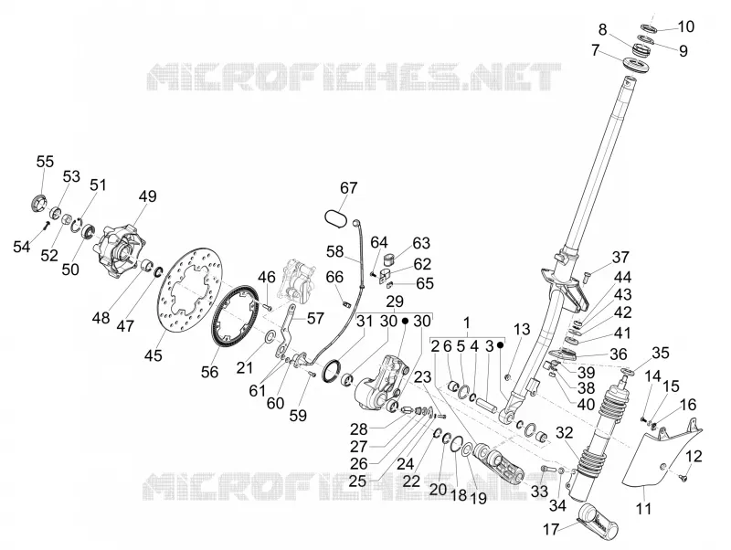 Fork/steering tube - Steering bearing unit