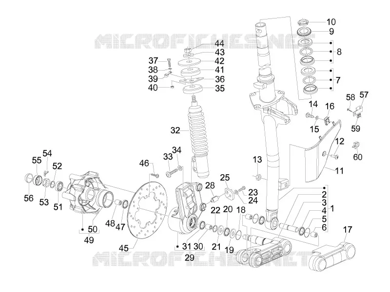 Fork/steering tube - Steering bearing unit