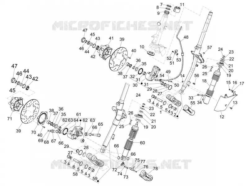 Fork/steering tube - Steering bearing unit