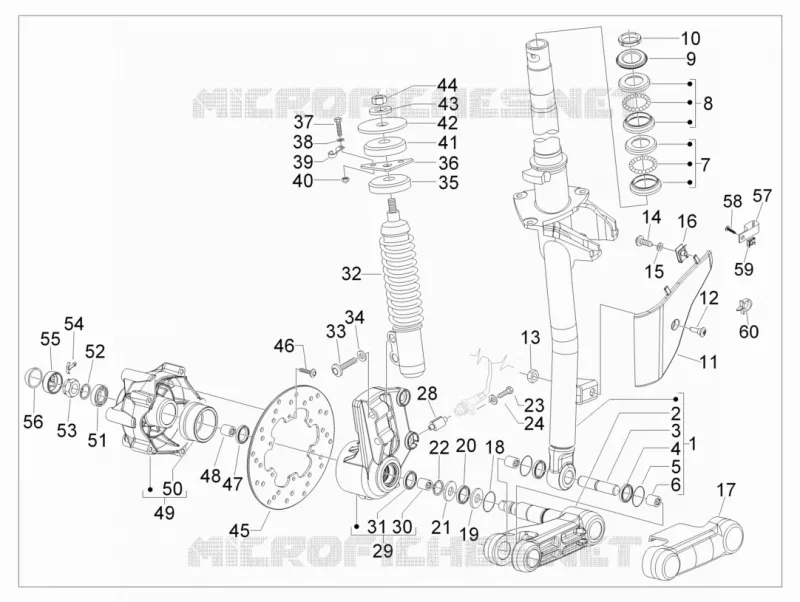 Fork/steering tube - Steering bearing unit