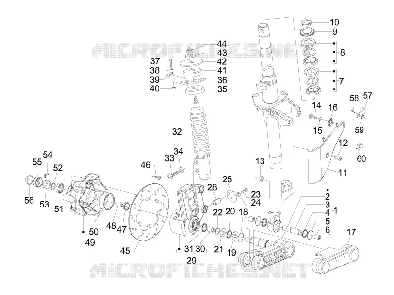 Fork/steering tube - Steering bearing unit