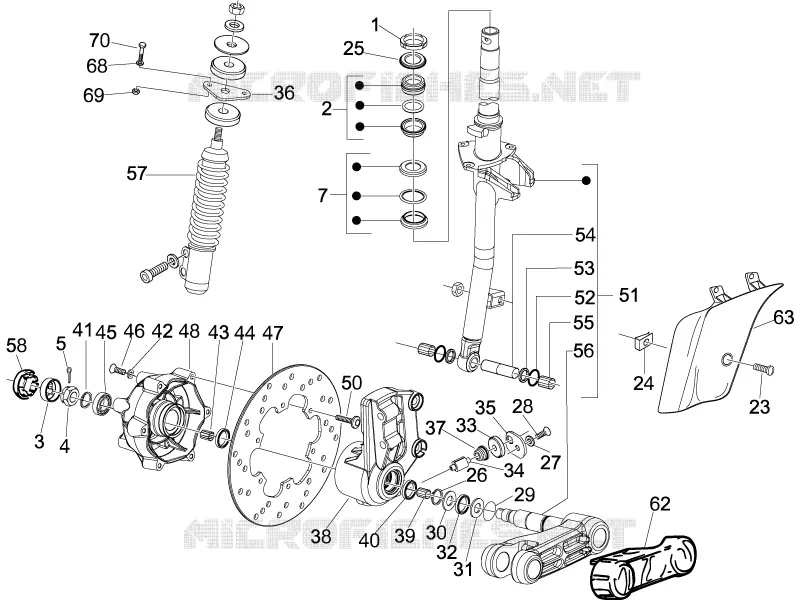 Fork/steering tube - Steering bearing unit