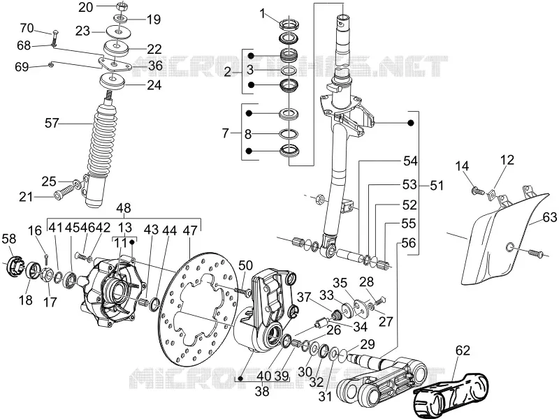 Fork/steering tube - Steering bearing unit