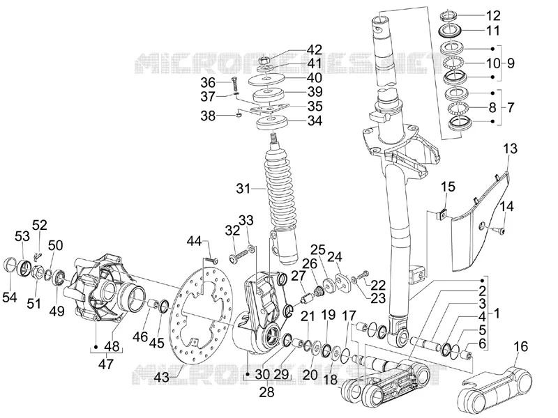 Fork/steering tube - Steering bearing unit