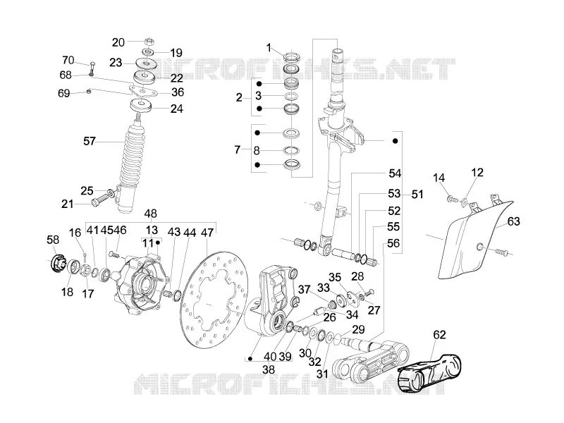 Fork/steering tube - Steering bearing unit