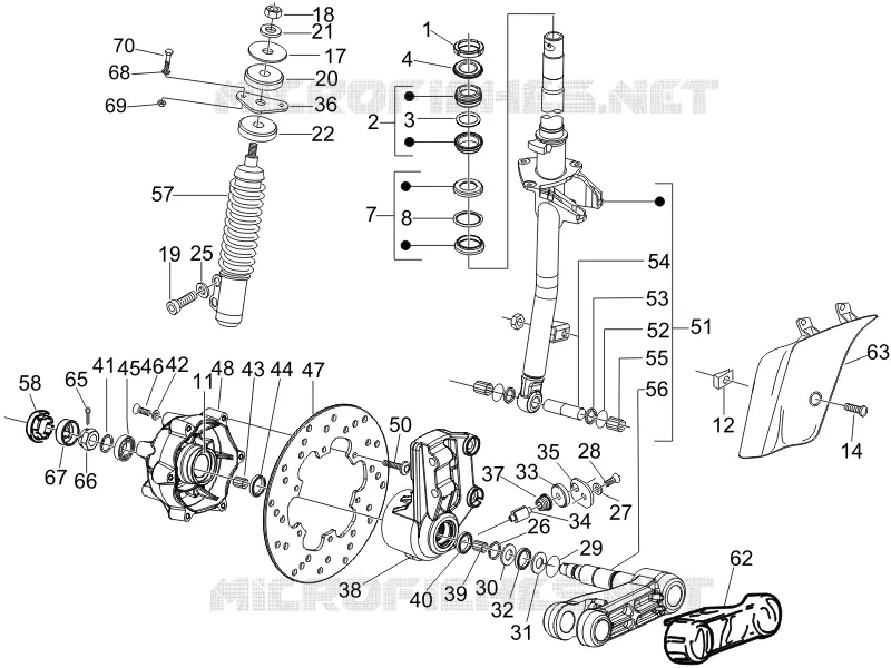 Fork/steering tube - Steering bearing unit