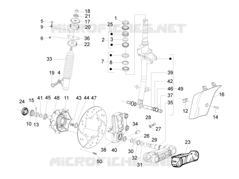 Fork/steering tube - Steering bearing unit