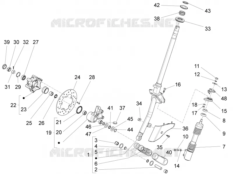 Fork/steering tube - Steering bearing unit