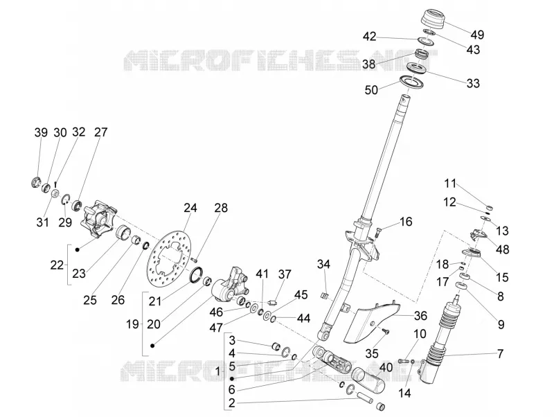 Fork/steering tube - Steering bearing unit