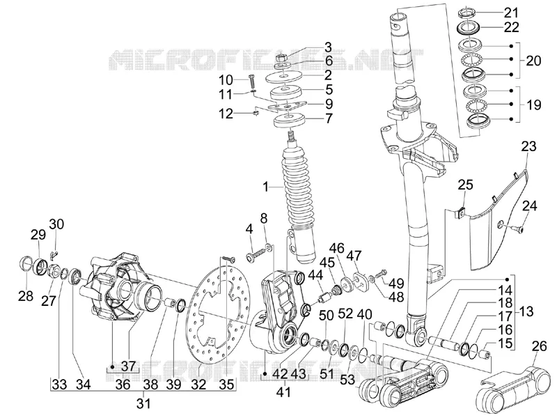 Fork/steering tube - Steering bearing unit