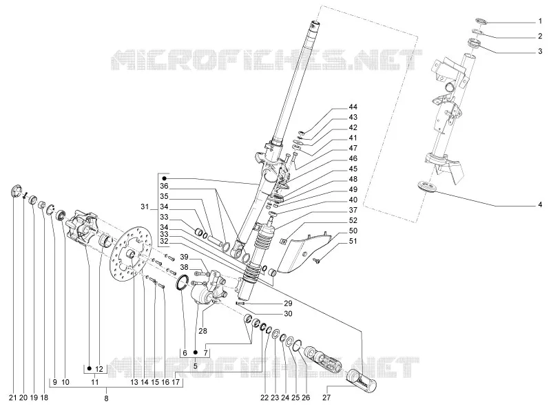 Fork/steering tube - Steering bearing unit
