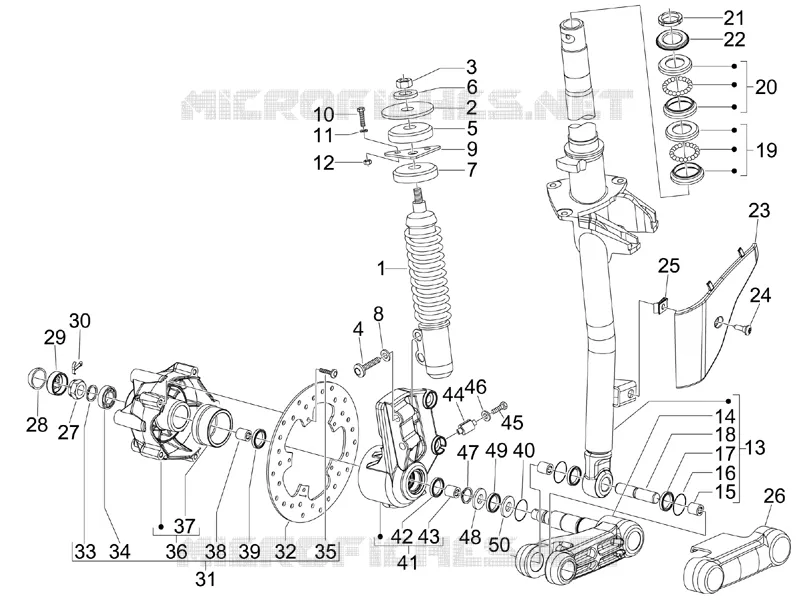Fork/steering tube - Steering bearing unit
