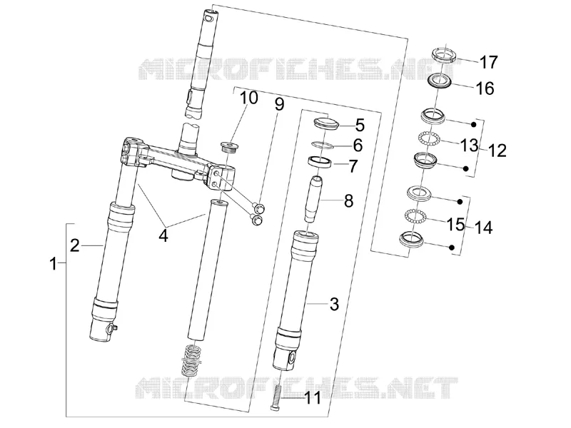 Fork/steering tube - Steering bearing unit