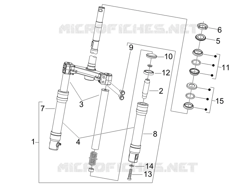 Fork/steering tube - Steering bearing unit