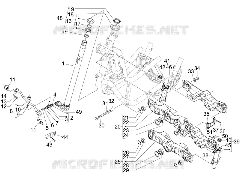 Fork/steering tube - Steering bearing unit