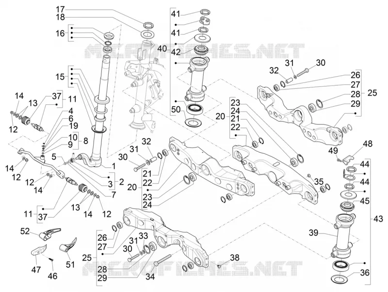 Fork/steering tube - Steering bearing unit