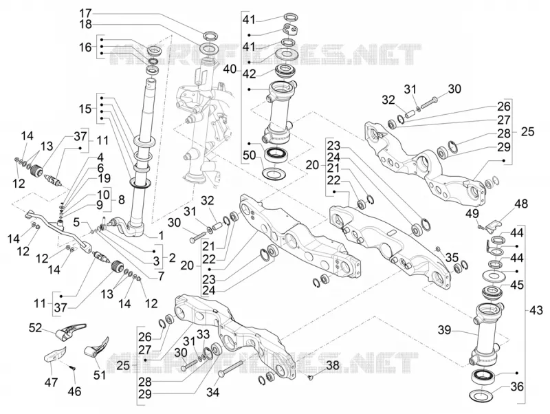 Fork/steering tube - Steering bearing unit